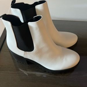 Soda White Platform Heel Boots